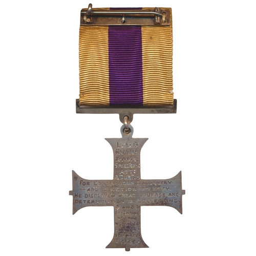 37 - WW1 Military Cross in case of issue, reverse chisel engraved in 17 lines 