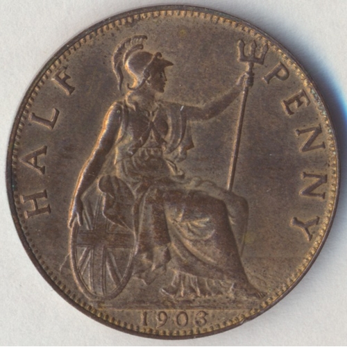 370 - Collection with halfpennies 1896, 1902, 1915, 1916, 1931 uncirculated with lustre, 1901, 1903, 1908,... 