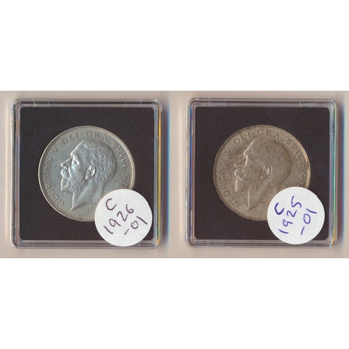 374 - Range of half crowns with 1923, 1926, 1927 first reverse, 1928, 1936, 1939, 1941, 1942, 1944, 1945, ... 