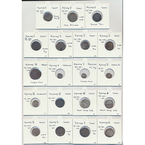 377 - Collection of Long Cross New Coinage including Edward I pennies (9), farthings (3), Edward II pennie... 