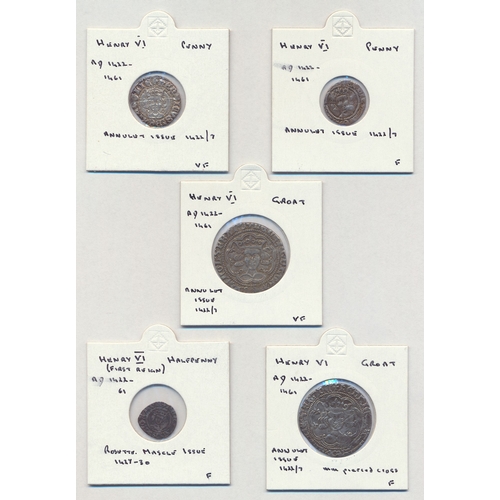 379 - Henry VI. Range with groat no annulets mintmark pierced cross, annulets at neck mintmark pierced cro... 