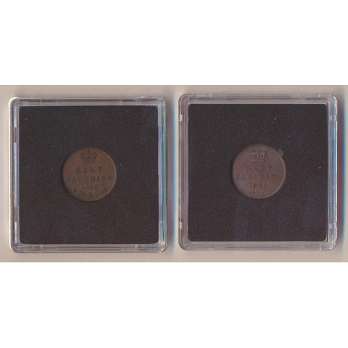 386 - Victoria range of half farthings with 1847 uncirculated with some lustre, 1839, 1843, 1844 and 1844 ... 