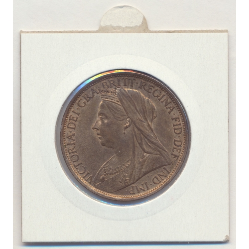 394 - Range of pennies with 1895, 1896, 1897, 1899, 1900, 1901 uncirculated with lustre and 1898 good extr... 