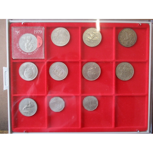 398 - Milled collection with crowns 1935 (2) and 1937 extremely fine, double florin 1887 fine, sixpence 18... 