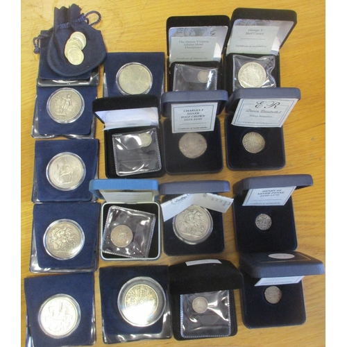 400 - Range in boxes or coin pockets, generally fine to very fine, with crowns 1894, 1902, 1935, 1953, 196... 