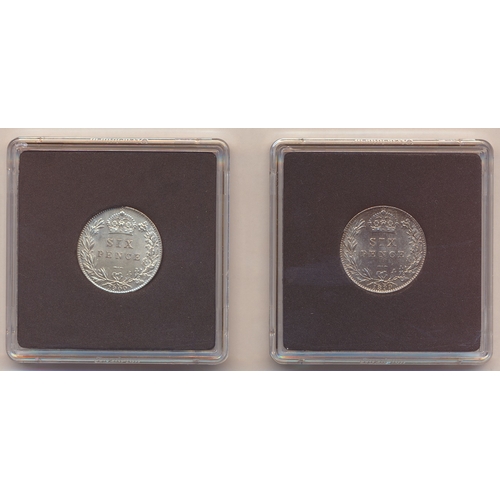 402 - Victoria range of sixpences with 1887 jubilee head, 1899, 1900 uncirculated, 1897 good extremely fin... 