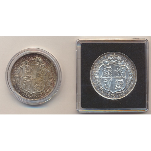 404 - Range of half crowns, generally extremely fine or better with 1911, 1913, 1914, 1916, plus 1917 good... 