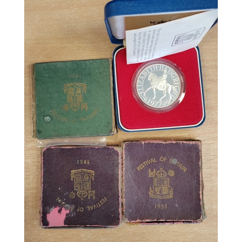 408 - Collection generally fine/very fine with 1977 silver proof commemorative crown, silver commemorative... 