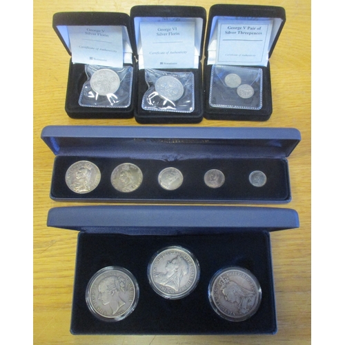 415 - Range of coins, generally fine to very fine, with crowns 1845, 1892, 1893, halfcrown 1887, florin 18... 