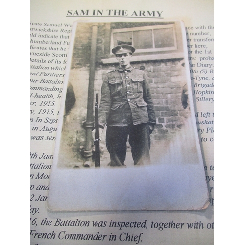 48 - Coventry WW1 Weatherby family medals with:
1. BWM, Victory Medal and Memorial Plaque to 307840 Pte D... 