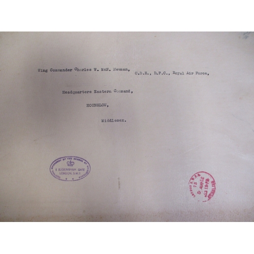 56 - 1944 Hague raid on Gestapo HQ by 613 Sqn, Mosquito pilot's 1962 OBE (Mil), WW2 Distinguished Flying ... 