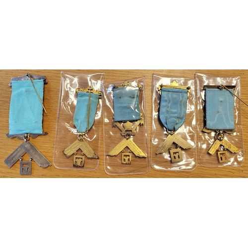 89 - Range of various Past Master Jewels all with silver hallmarks, with reverse detailing names of issue... 