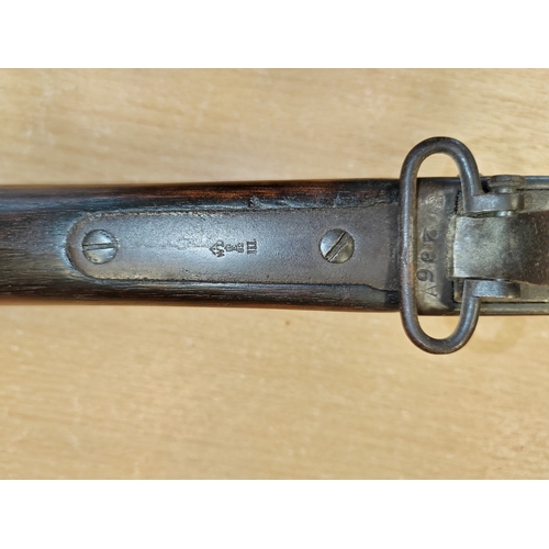 93 - Martini Henry .577/450 MKIV breech loading rifle, side of breech marked I.V/1, towards edge A/D, und... 