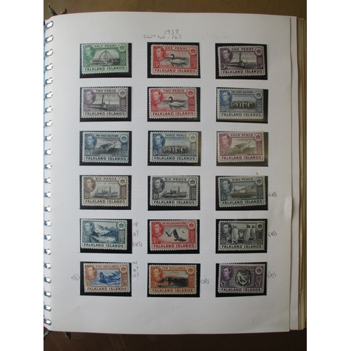 160 - Falkland Islands and Dependencies. KGVI-QEII coln in single album, incl 1938 set UM, 1948 RSW set UM... 