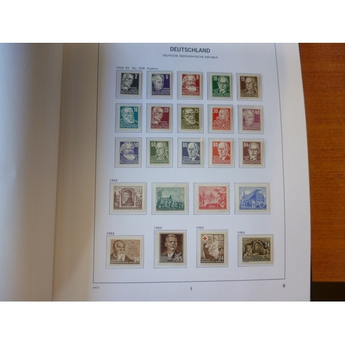 216 - DDR. Presumed all UM coln in 5 SG Davo albums, from 1949 to 1990, incl 1950-1 set of 5, 1950 Death o... 