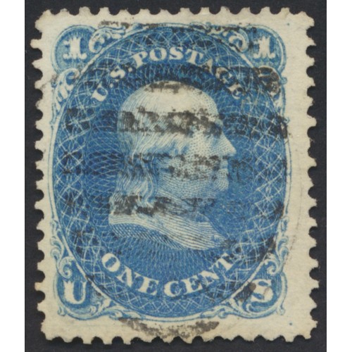 227 - United States of America. Early used coln on old Scott printed album pages, incl 1847-50 5c FU & 10c... 