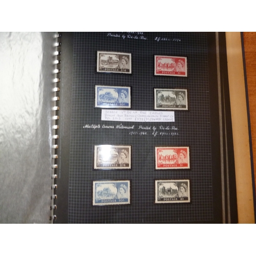 287 - QEII Castles high vals M/U coln in 1 album, incl 1955 Waterlow set M, and U, 1955 De La Rue set M, 1... 