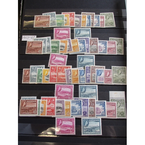 137 - Antigua. QV-QEII M/U accumulation on stockpages and album leaves. QV M/U range to 1/- U, KGVI incl 1... 