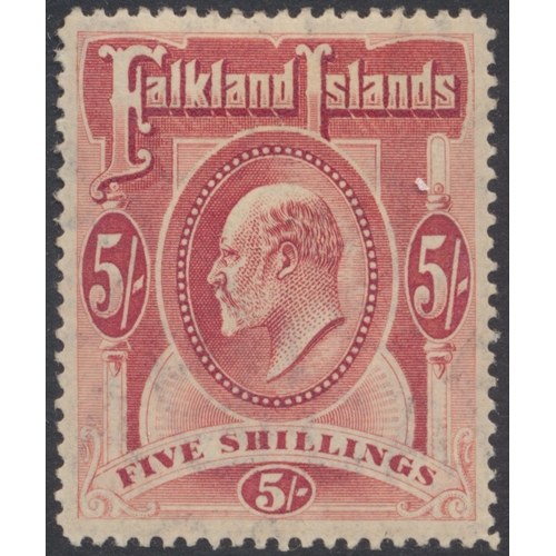 158 - Falkland Islands. M/U coln in SG Exeter album, incl 1878-9 1d claret M, 6d wing margin part o.g., an... 