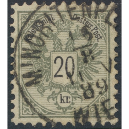 195 - Austria. M/U coln from 1850 to 1978 in 2 SG Davo albums, incl 1850 vals to 9k U, 1863 vals to 15k U,... 