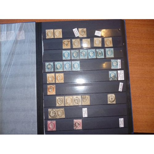 202 - France. Early to modern mostly used coln in 2 stockbooks, incl nice range of Napoleon issues to 80c ... 