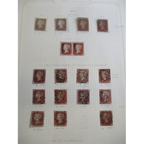 242 - 1841 1d red-browns range incl 4 unused examples (one part o.g. with crease), and 11 used cancelled b... 