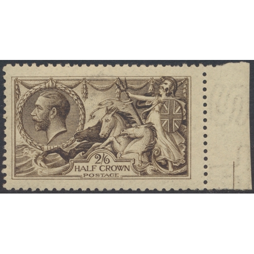 275 - KGV Seahorses M/U range, comprising 1913 Waterlow deep sepia brown o.g., 1915 DLR 2/6d deep yellow b... 