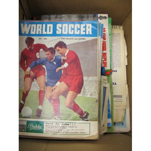 104 - Collection including The Times Newspaper, World Soccer magazines, sports literature, Players Cricket... 