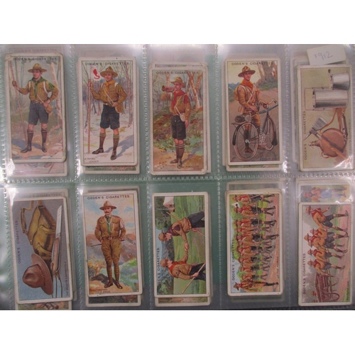 1A - Collection in multiple albums with complete sets including C.W.S. Boy Scout Badges, Gallaher Birds N... 