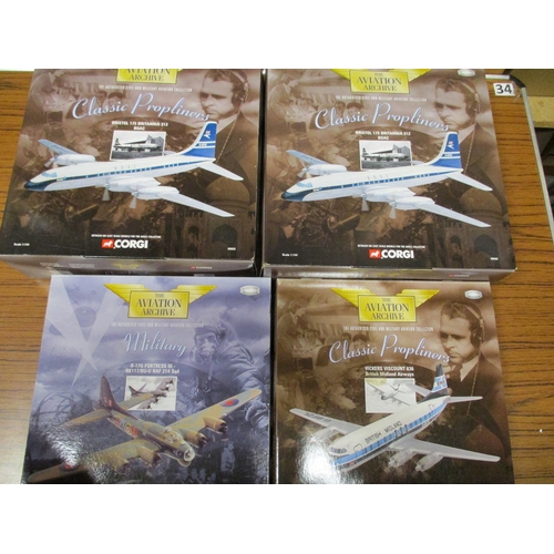 200 - Corgi AA. Collection of 1/44 scale including B-17 Fortress No AA31101, Boeing Boac No AA32905, Brist... 