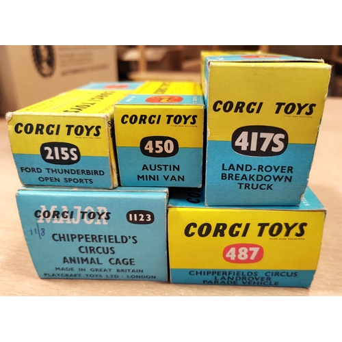 205 - Corgi. Range generally very good/excellent in mostly good/good plus boxes with No.215S Ford Thunderb... 