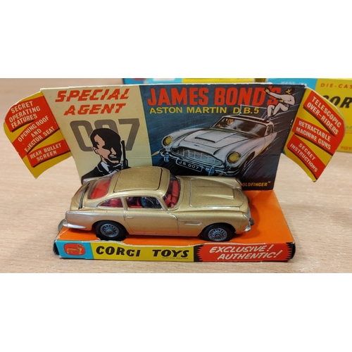 207 - Corgi. Range generally very good in mostly good boxes with 261 James Bond Aston Martin DB5, 437 Supe... 