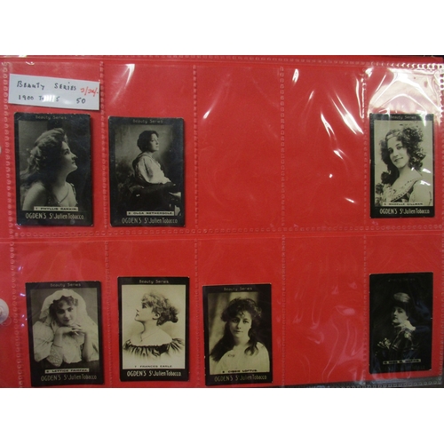 26 - Ogdens. Collection of Guinea Golds in 3 albums with ranges of Actors and Actresses, Beauties, Boer W... 