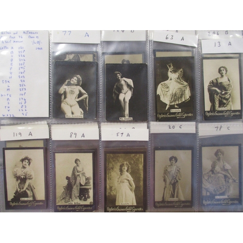 26 - Ogdens. Collection of Guinea Golds in 3 albums with ranges of Actors and Actresses, Beauties, Boer W... 