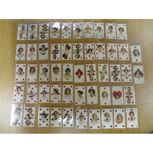 35 - American Tobacco Company. Loose part set of Beauties, Playing Card Superimposed '53 Subject', no Jok... 