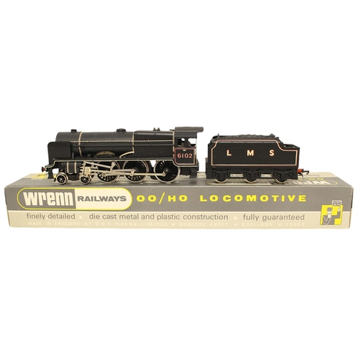 384 - Wrenn. OO gauge Royal Scot Class 4-6-0 LMS 6102 'Blackwatch' black locomotive with tender W2261, nea... 