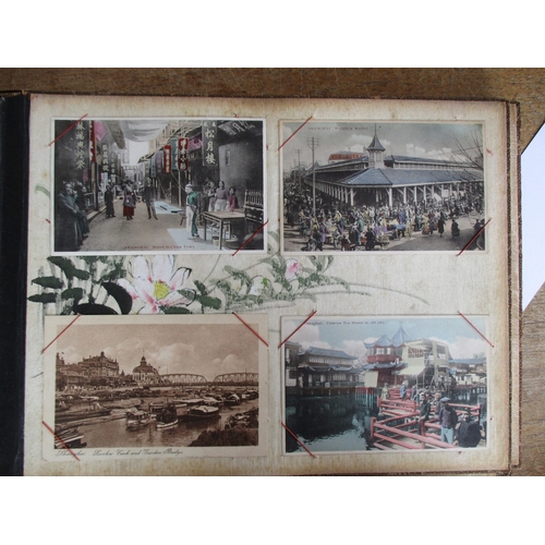 49 - Misc. coln. Japanese incl. Laquered photo album with Singapore view on front with Japan cards (not s... 