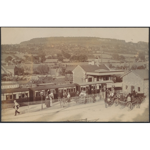 55 - Misc. coln. in old album.  RPs Rosemary cottage Blackwell, Boys band and portrait (naval interest - ... 