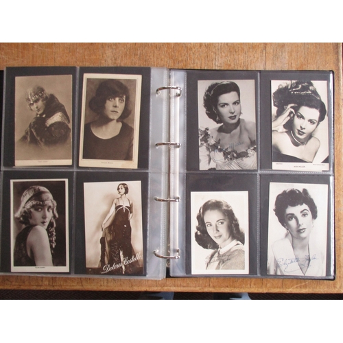 63 - Misc. coln. in 2 modern albums. Film star and actress range, some signed.  Molle Regine Flory, Carol... 