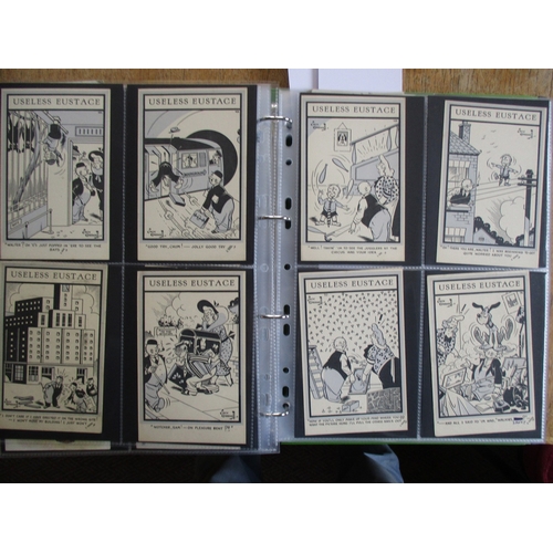 85 - Comic. Misc. coln. of Tuck pub. comic and children cards in modern album. Artists noted incl. Tom Br... 