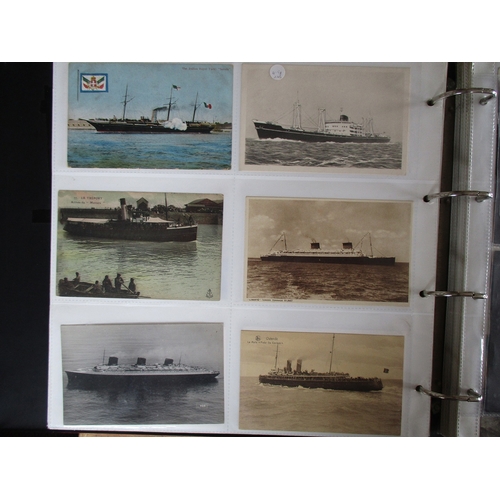 98 - Shipping. Coln. in large modern album of merchant shipping photographic, ptd. and few artist drawn i... 