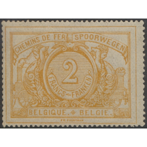 124 - Belgium. Railway Parcels. M/U coln on album leaves, incl 1879-82 vals to 1f grey U, 1882-94 vals to ... 