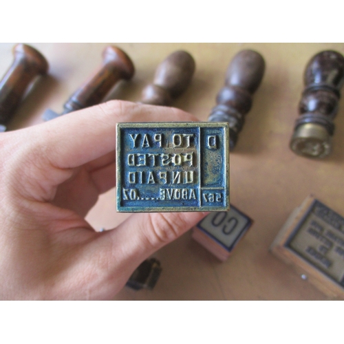 192 - Postal History. Lancashire Post Office handstamp devices, comprising 2 Victorian boxed T-shaped expl... 