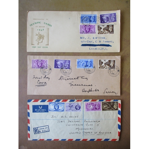 329 - 1960s-80s GB FDCs, most addressed to Kenya, and some to Jamaica. Some better illustrated covers, tho... 