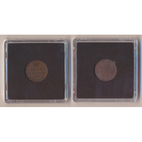 498 - Victoria range of half farthings with 1847 uncirculated with some lustre, 1839, 1843, 1844 and 1844 ... 