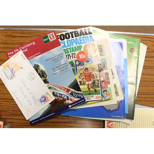 105 - Misc. Collectables. With football memorabilia incl. programmes mostly late 1950s-1970s, tickets, Typ... 