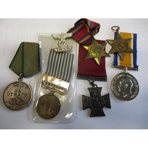 1 - Mixed range with:
1. WW1 BWM to 77353 Pte W. Truman Notts & Derby R. 
2. KGVI Efficiency Medal (Terr... 