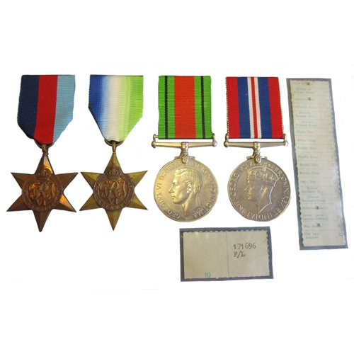 12 - WW2 medal range with:
1. 1939-1945, Burma Stars and BWM attributed to JX.557950 A.B. Herbert Woodham... 