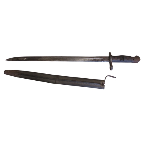 127 - 1918 error dated 1917 Pattern Remington bayonet and scabbard, ricasso marked 1918 over Remington in ... 