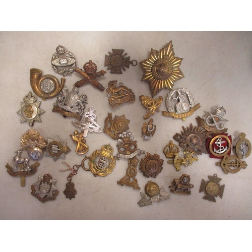 168 - Collection with range of cap badges including KRRC, Black Watch, Canadian Rifle Regt, Australian, Pa... 